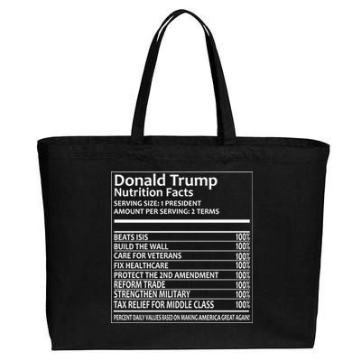 Donald Trump Nutrition Facts Political Humor Cotton Canvas Jumbo Tote