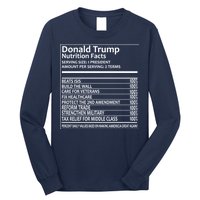 Donald Trump Nutrition Facts Political Humor Long Sleeve Shirt