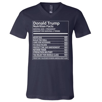 Donald Trump Nutrition Facts Political Humor V-Neck T-Shirt