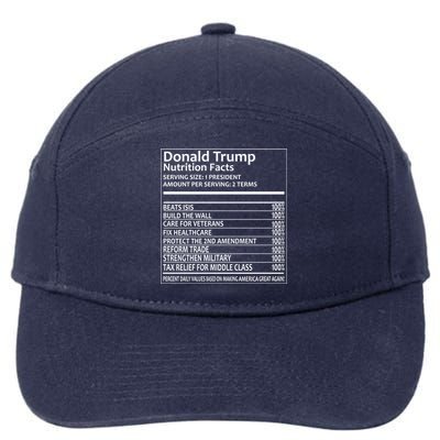 Donald Trump Nutrition Facts Political Humor 7-Panel Snapback Hat