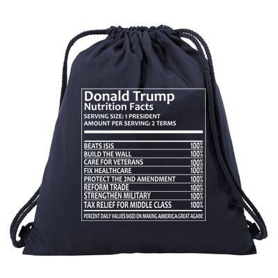 Donald Trump Nutrition Facts Political Humor Drawstring Bag