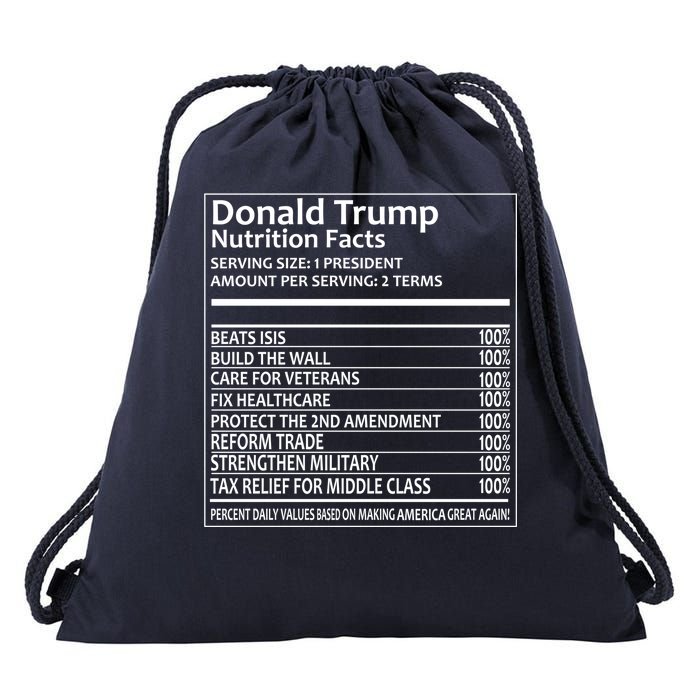 Donald Trump Nutrition Facts Political Humor Drawstring Bag