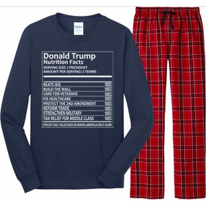 Donald Trump Nutrition Facts Political Humor Long Sleeve Pajama Set