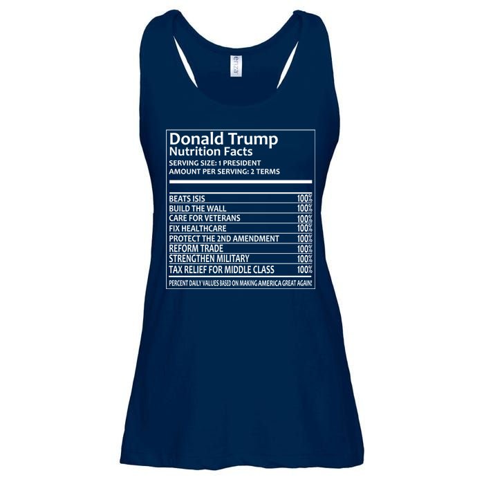 Donald Trump Nutrition Facts Political Humor Ladies Essential Flowy Tank