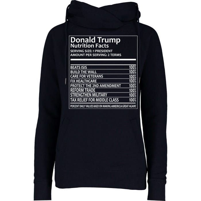 Donald Trump Nutrition Facts Political Humor Womens Funnel Neck Pullover Hood