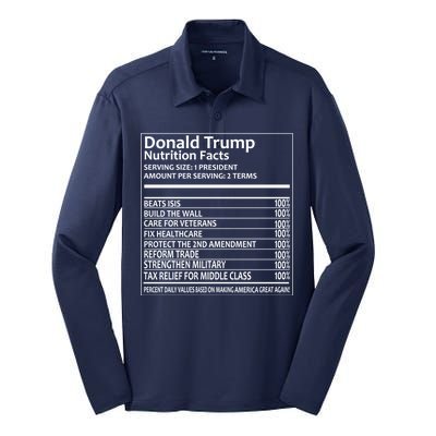 Donald Trump Nutrition Facts Political Humor Silk Touch Performance Long Sleeve Polo