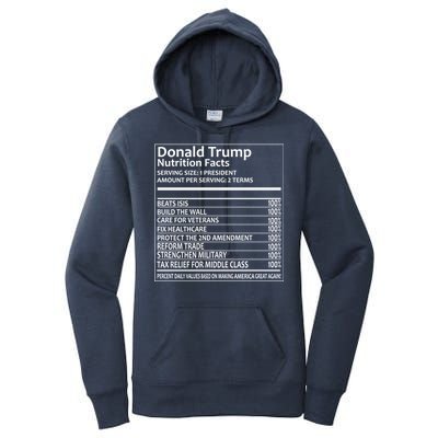 Donald Trump Nutrition Facts Political Humor Women's Pullover Hoodie