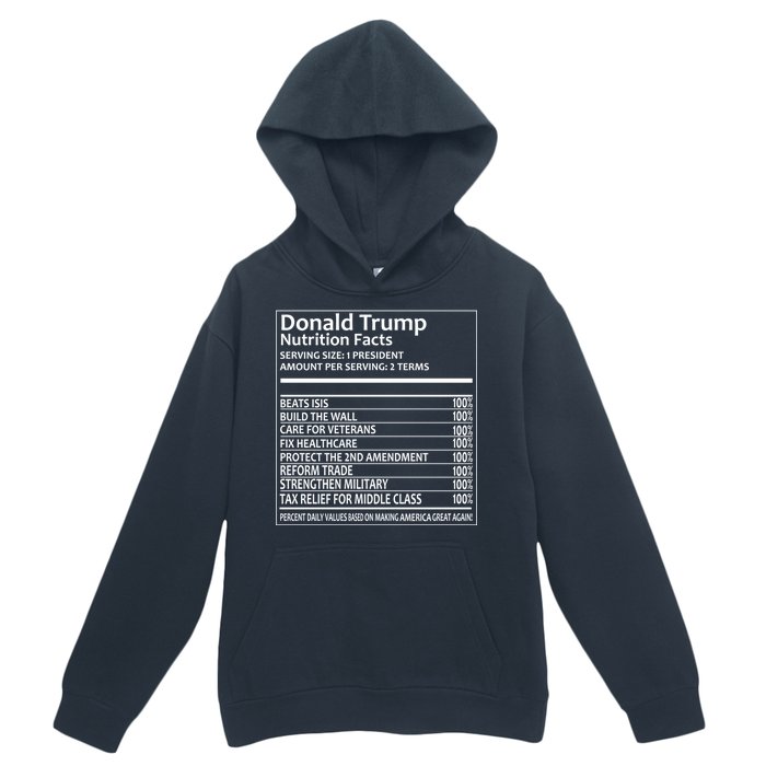 Donald Trump Nutrition Facts Political Humor Urban Pullover Hoodie