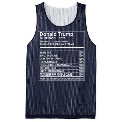 Donald Trump Nutrition Facts Political Humor Mesh Reversible Basketball Jersey Tank