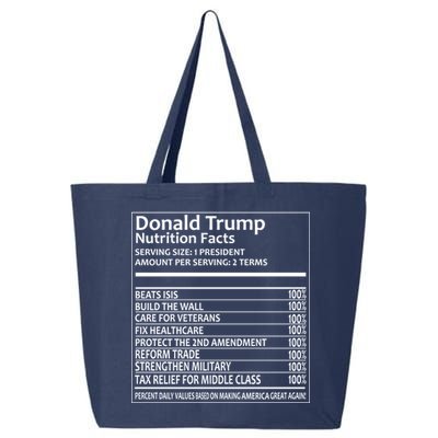 Donald Trump Nutrition Facts Political Humor 25L Jumbo Tote