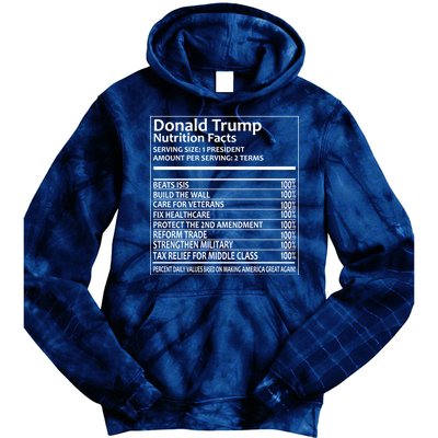 Donald Trump Nutrition Facts Political Humor Tie Dye Hoodie