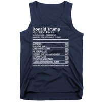 Donald Trump Nutrition Facts Political Humor Tank Top