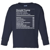 Donald Trump Nutrition Facts Political Humor Toddler Long Sleeve Shirt