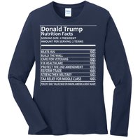 Donald Trump Nutrition Facts Political Humor Ladies Long Sleeve Shirt