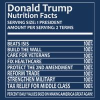 Donald Trump Nutrition Facts Political Humor Women's V-Neck T-Shirt