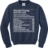 Donald Trump Nutrition Facts Political Humor Kids Sweatshirt