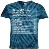 Donald Trump Nutrition Facts Political Humor Kids Tie-Dye T-Shirt