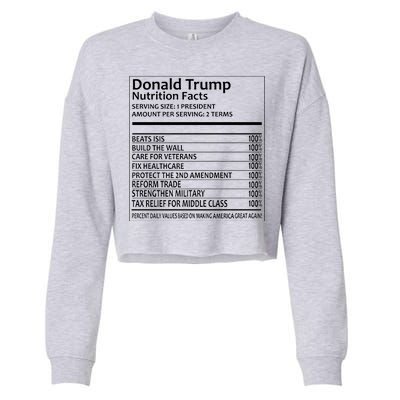 Donald Trump Nutrition Facts Political Humor Cropped Pullover Crew