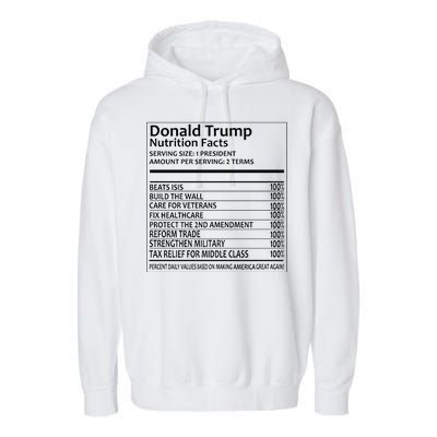 Donald Trump Nutrition Facts Political Humor Garment-Dyed Fleece Hoodie