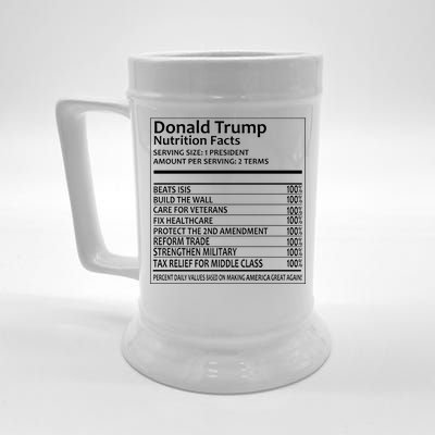 Donald Trump Nutrition Facts Political Humor Beer Stein