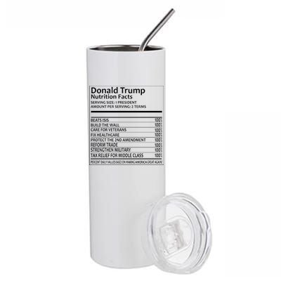 Donald Trump Nutrition Facts Political Humor Stainless Steel Tumbler