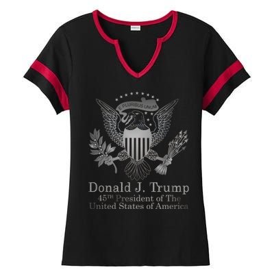 Donald Trump Presidential Seal USA 45th President Logo Ladies Halftime Notch Neck Tee