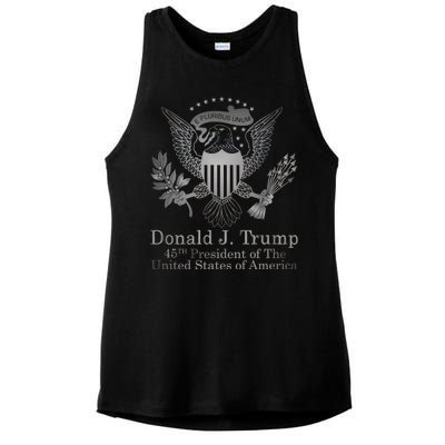 Donald Trump Presidential Seal USA 45th President Logo Ladies PosiCharge Tri-Blend Wicking Tank