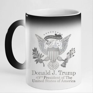 Donald Trump Presidential Seal USA 45th President Logo 11oz Black Color Changing Mug