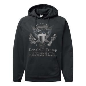 Donald Trump Presidential Seal USA 45th President Logo Performance Fleece Hoodie