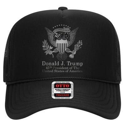 Donald Trump Presidential Seal USA 45th President Logo High Crown Mesh Back Trucker Hat