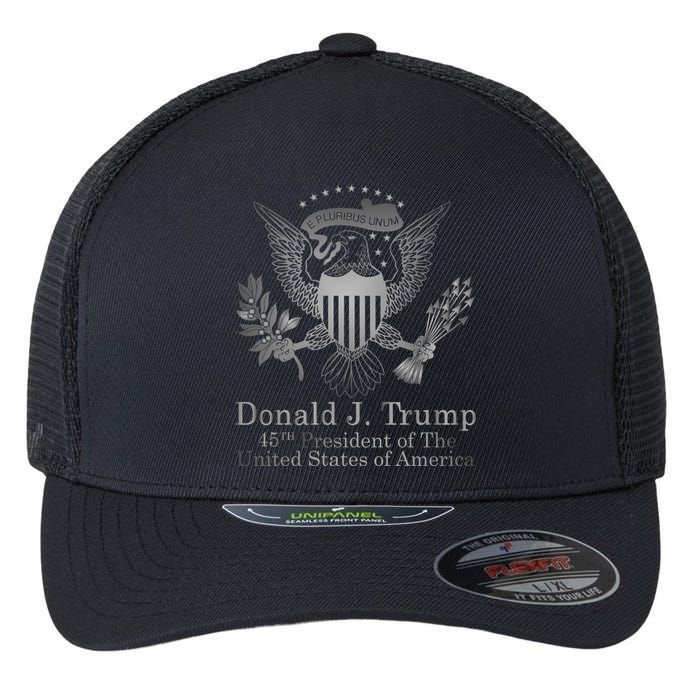 Donald Trump Presidential Seal USA 45th President Logo Flexfit Unipanel Trucker Cap