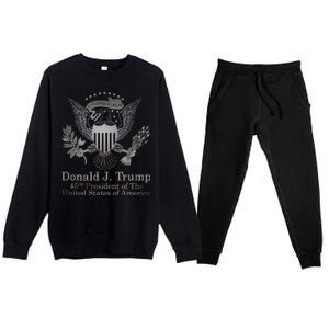 Donald Trump Presidential Seal USA 45th President Logo Premium Crewneck Sweatsuit Set