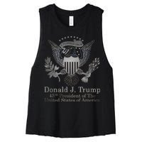 Donald Trump Presidential Seal USA 45th President Logo Women's Racerback Cropped Tank