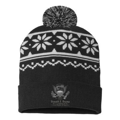 Donald Trump Presidential Seal USA 45th President Logo USA-Made Snowflake Beanie