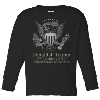 Donald Trump Presidential Seal USA 45th President Logo Toddler Long Sleeve Shirt