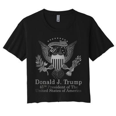 Donald Trump Presidential Seal USA 45th President Logo Women's Crop Top Tee