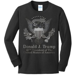 Donald Trump Presidential Seal USA 45th President Logo Kids Long Sleeve Shirt