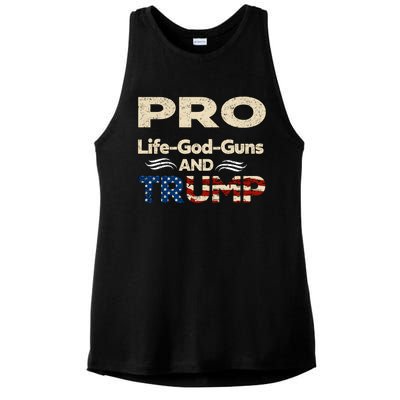 Donald Trump Pro Life God Gun Ladies PosiCharge Tri-Blend Wicking Tank