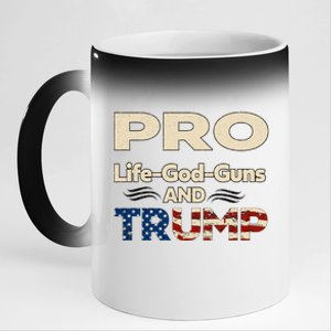 Donald Trump Pro Life God Gun 11oz Black Color Changing Mug