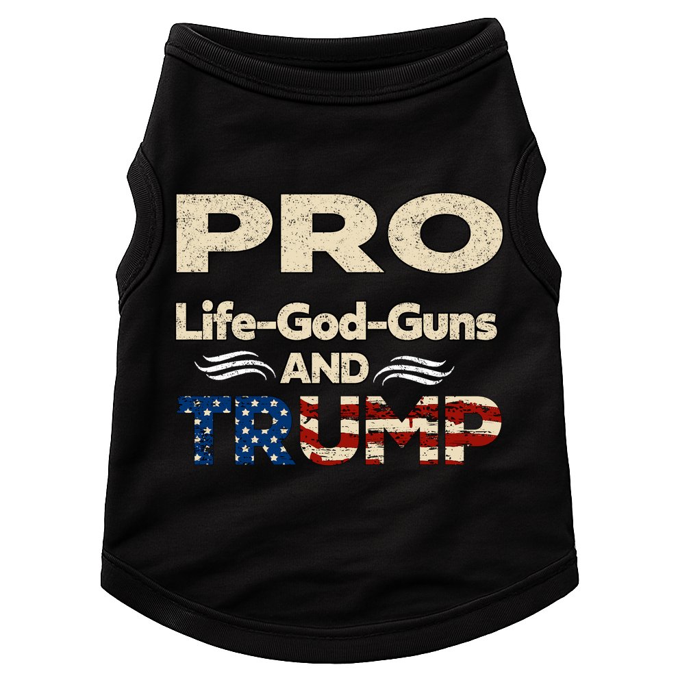 Donald Trump Pro Life God Gun Doggie Tank