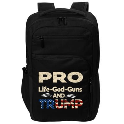 Donald Trump Pro Life God Gun Impact Tech Backpack