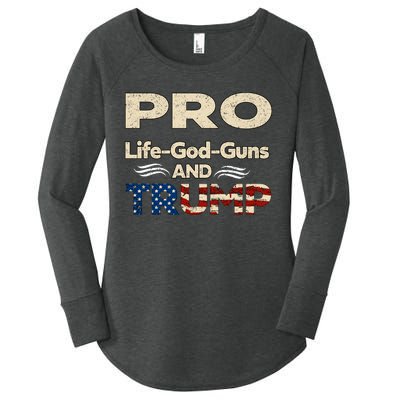 Donald Trump Pro Life God Gun Women's Perfect Tri Tunic Long Sleeve Shirt