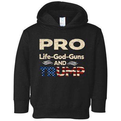 Donald Trump Pro Life God Gun Toddler Hoodie