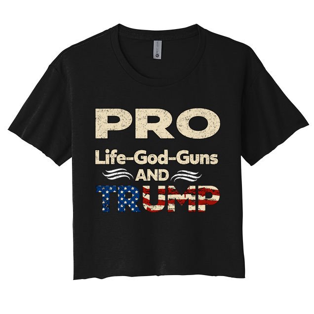 Donald Trump Pro Life God Gun Crop Top