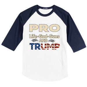 Donald Trump Pro Life God Gun Baseball Sleeve Shirt