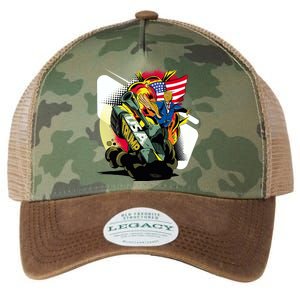 Donald Trump Riding Army Tank Legacy Tie Dye Trucker Hat