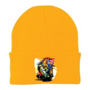 Donald Trump Riding Army Tank Knit Cap Winter Beanie