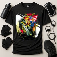 Donald Trump Riding Army Tank Cooling Performance Crew T-Shirt