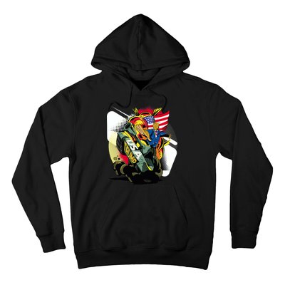 Donald Trump Riding Army Tank Hoodie