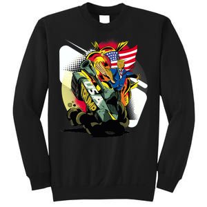 Donald Trump Riding Army Tank Sweatshirt